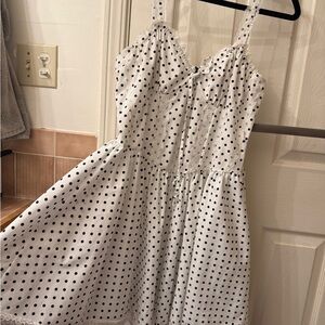 Justify White Dress with Black Polka Dots